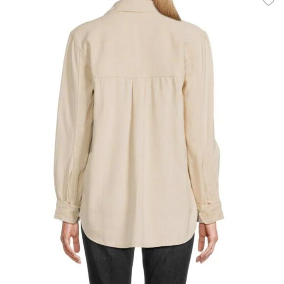 MSRP $328 Zadig & Voltaire Twill Beige Button Down Shirt Size XS - Picture 2 of 10